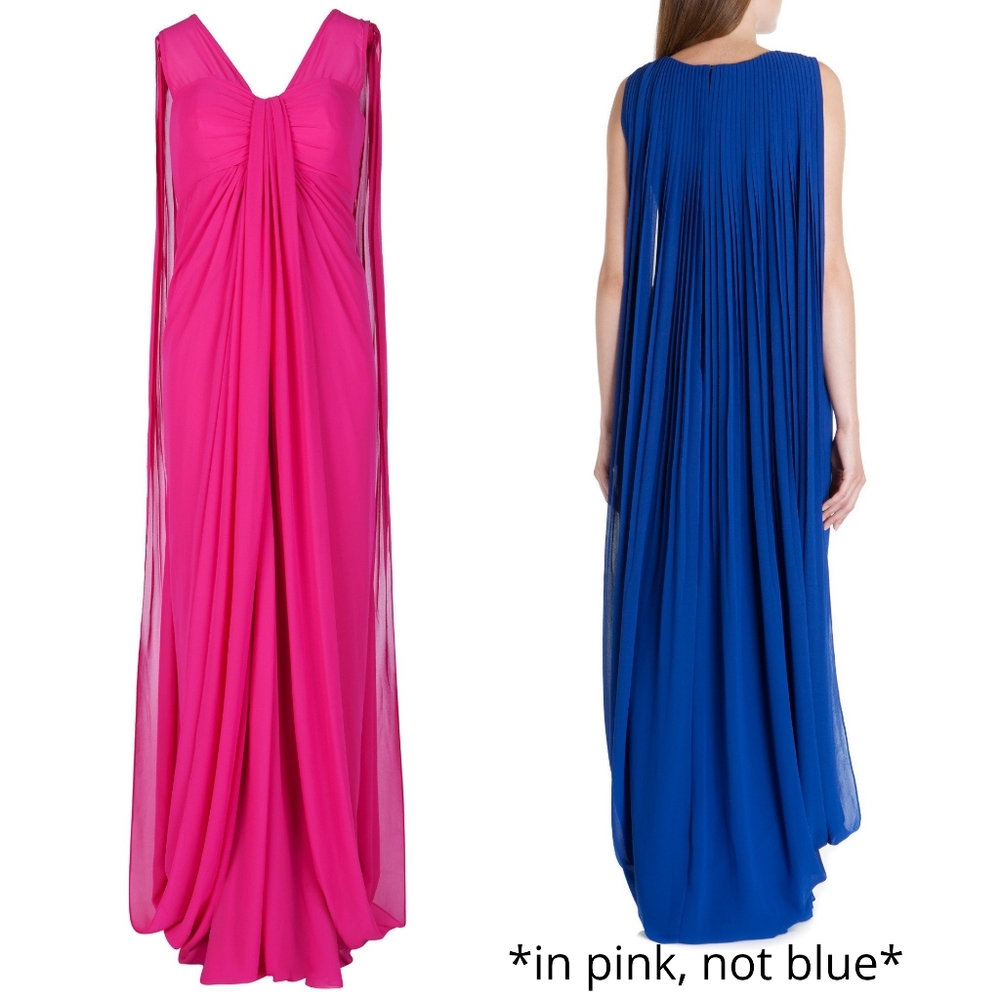 NWT TED BAKER 1 Caped Hot Pink Evening Gown